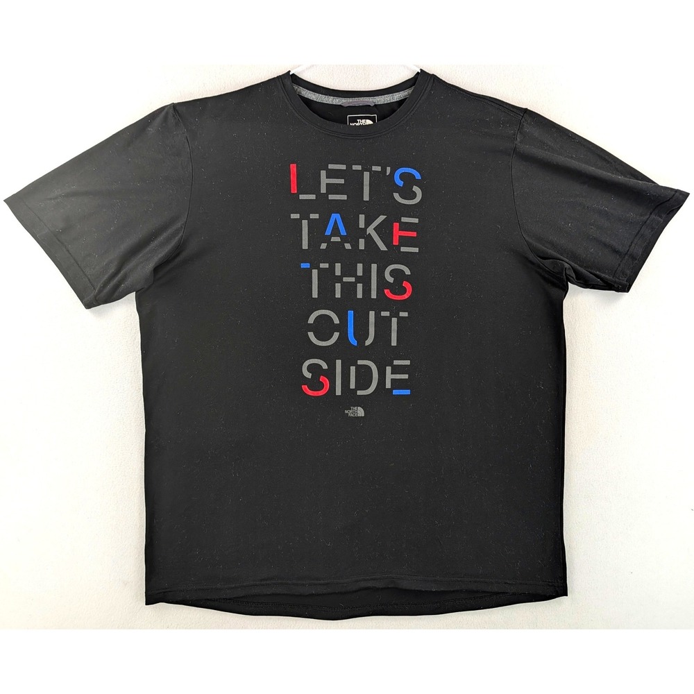 The North Face Mens Large Black Lets Take This Outside Graphic Tee Shirt